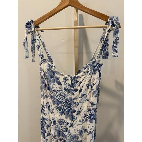 Reformation Alfred Floral Jumpsuit Pompadour Print Women’s Sz 6 Blue White NWT - Picture 5 of 16